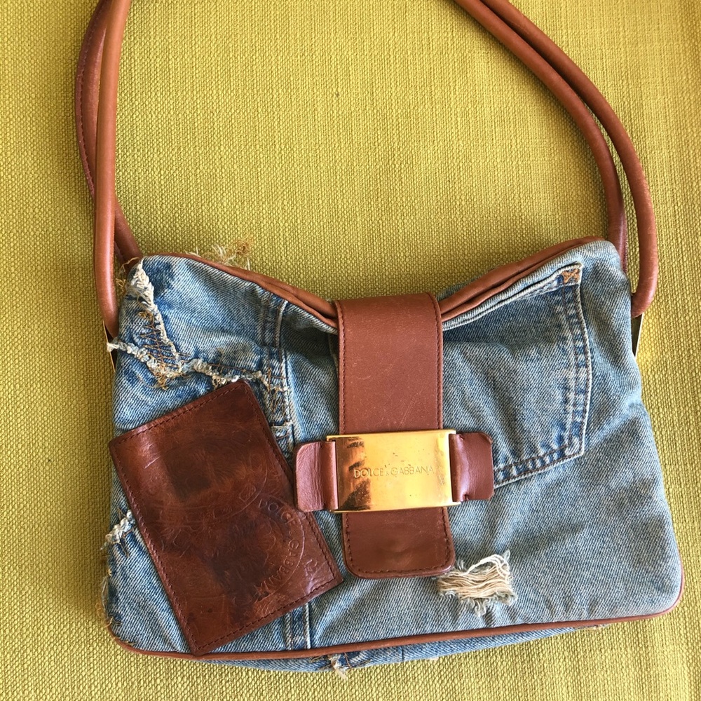 Dolce & Gabbana vintage denim & leather purse